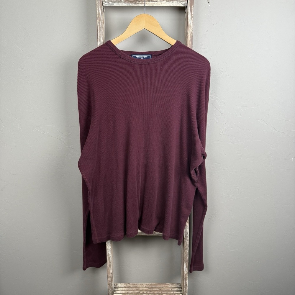 Vintage Polo Sport‎ Red Longsleeve Thermal Shirt size XL